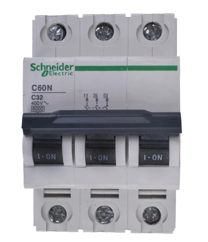 فیوز مینیاتوری سه پل 32 آمپر اشنایدر الکتریک سری C60N شرکتی (اصلی)